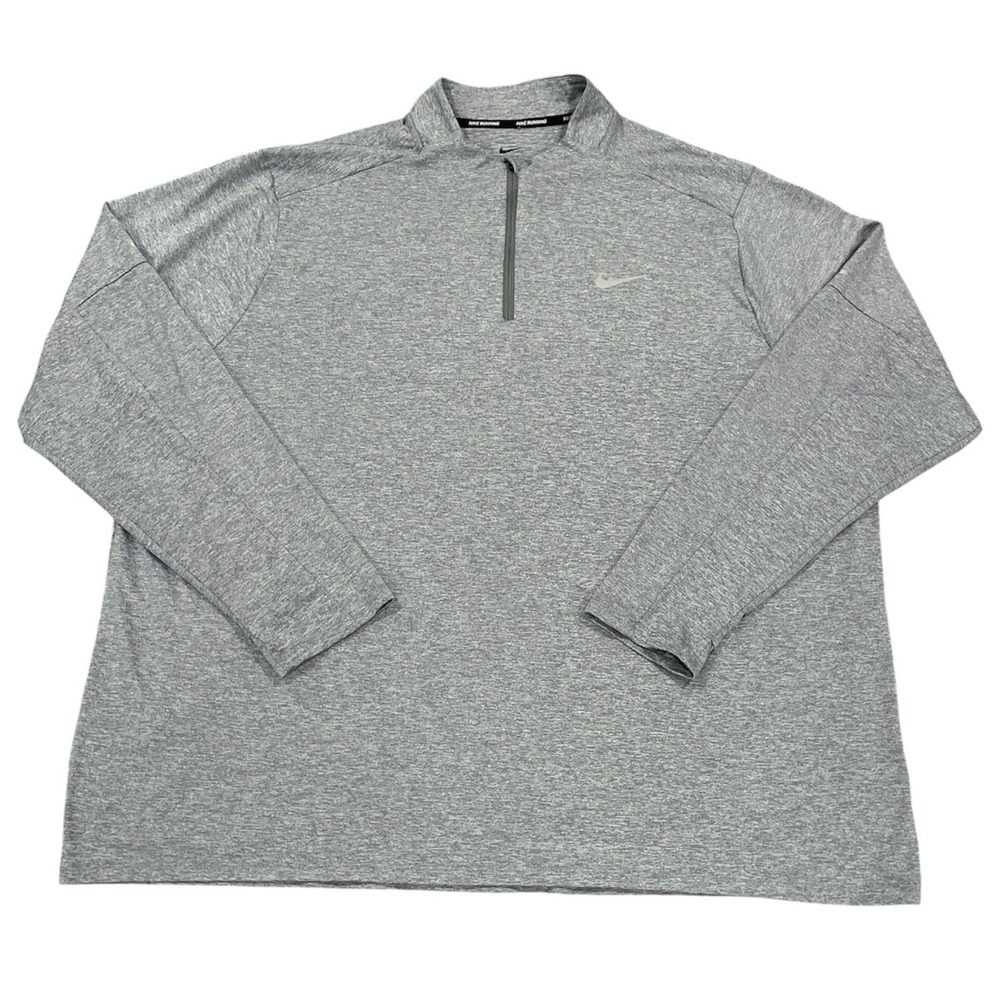 Nike Stride Men's Dri-FIT 1/2-Zip Running Top  Grey/Heather Sz 3XL